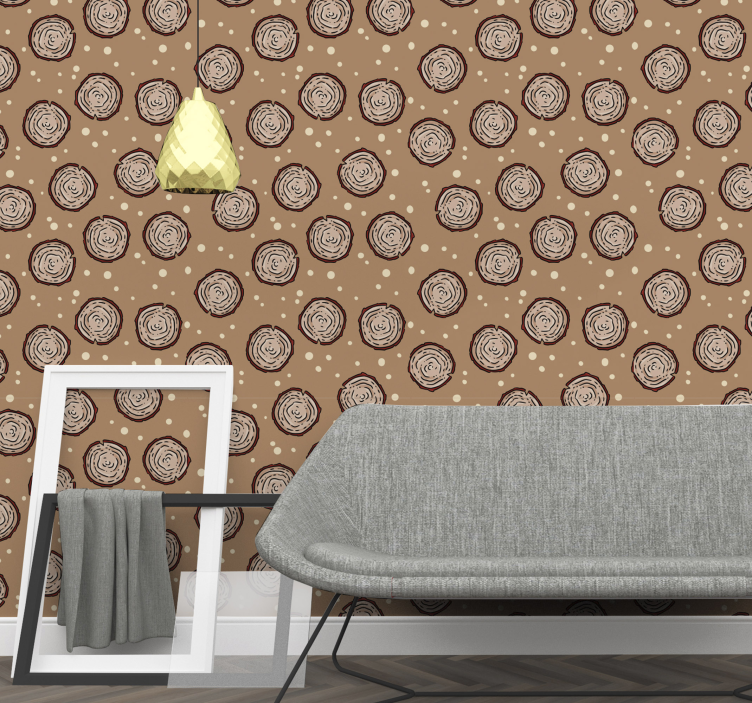 Wood Slice Pattern textured wallpaper - TenStickers